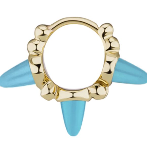 Maria Tash Triple Short Turquoise Spike Hoop Earring SOLD OUT - Picture 2 of 3